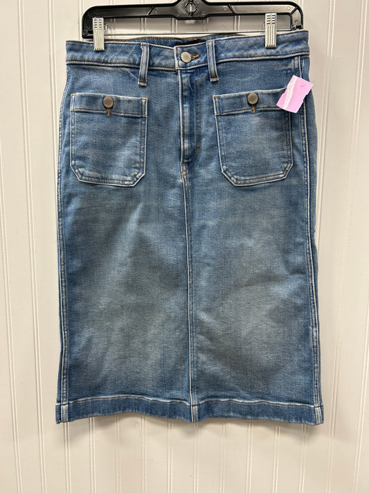Skirt Midi By Banana Republic In Blue Denim, Size:8