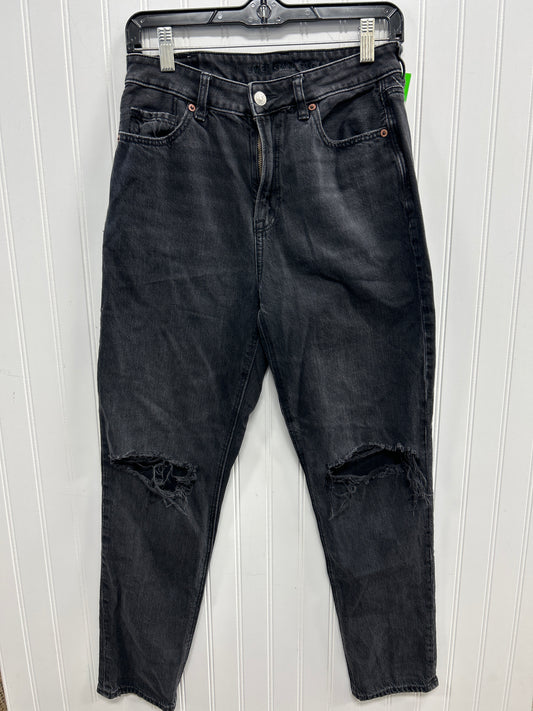 Jeans Straight By American Eagle In Black Denim, Size:4