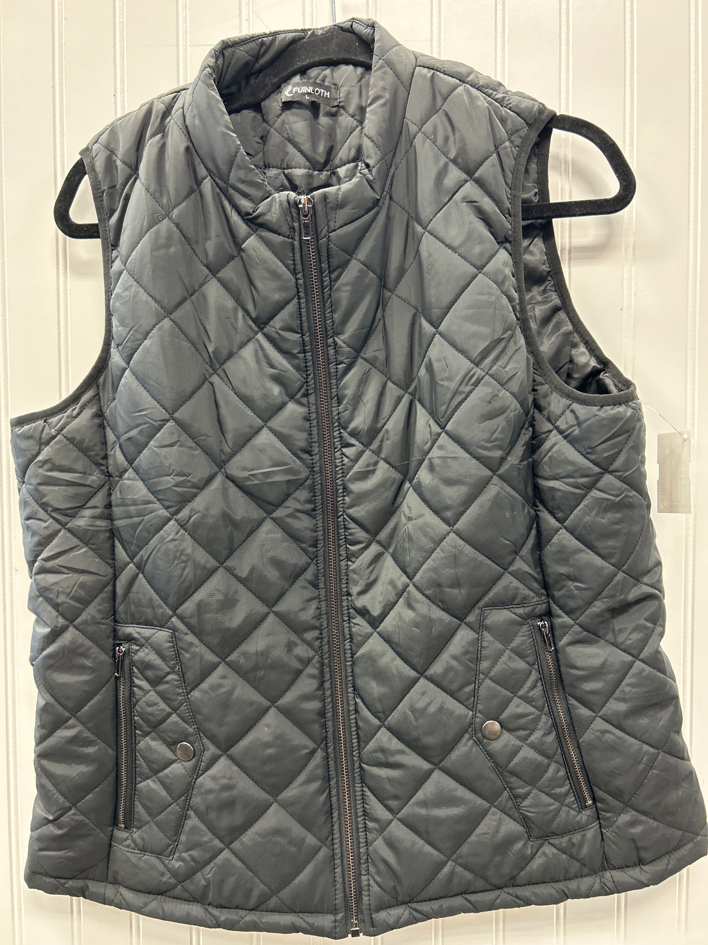 Vest Puffer & Quilted By Clothes Mentor In Black, Size:L