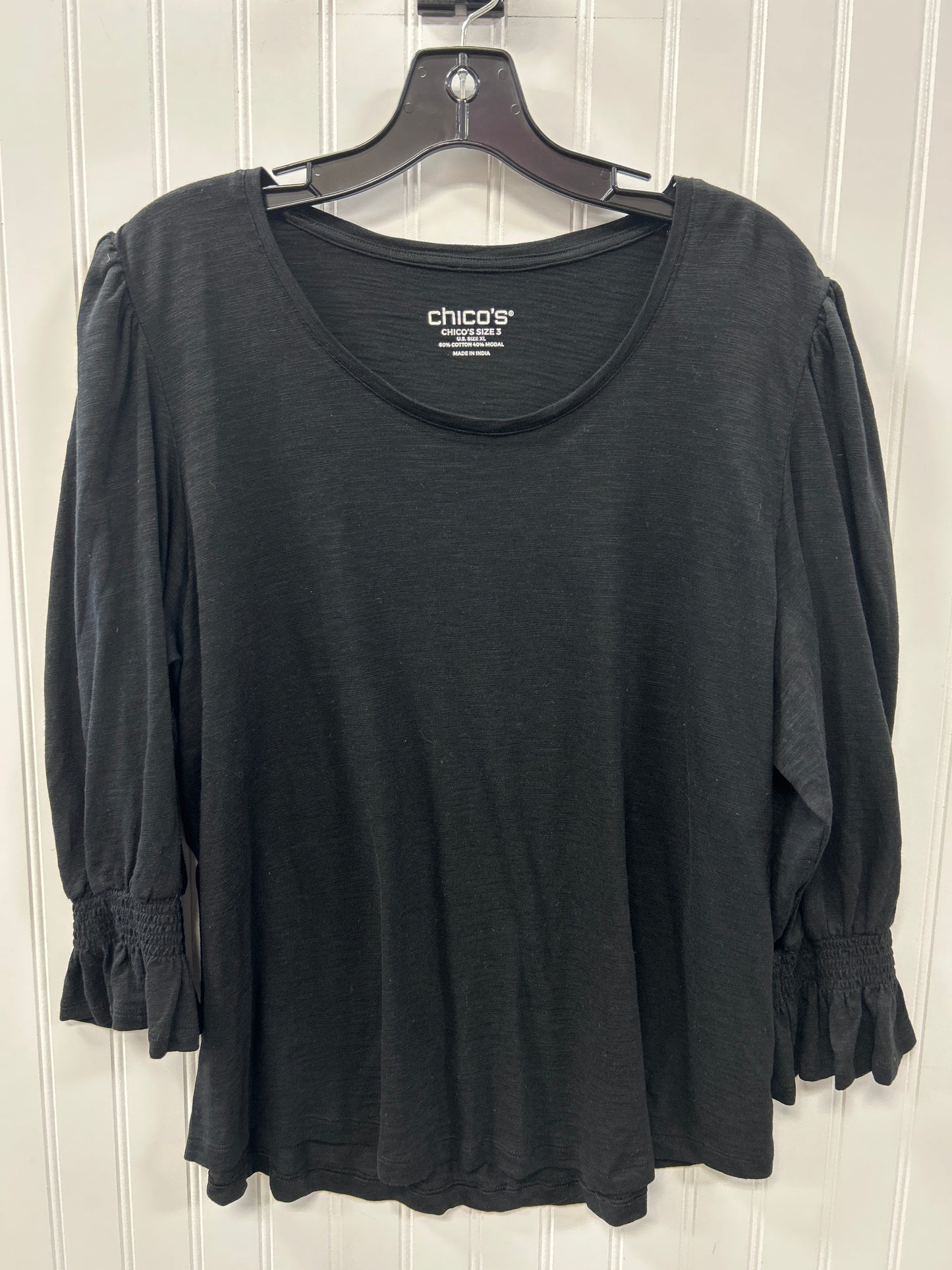 Top Ls By Chicos In Black, Size:Xl