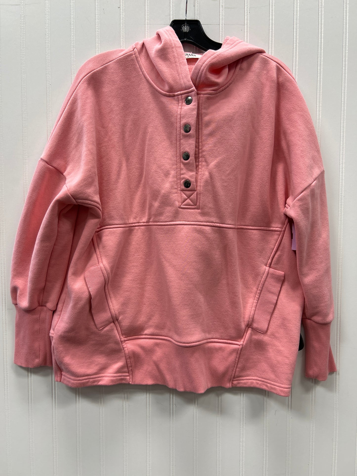 Sweatshirt Hoodie By Zenana In Pink, Size:L