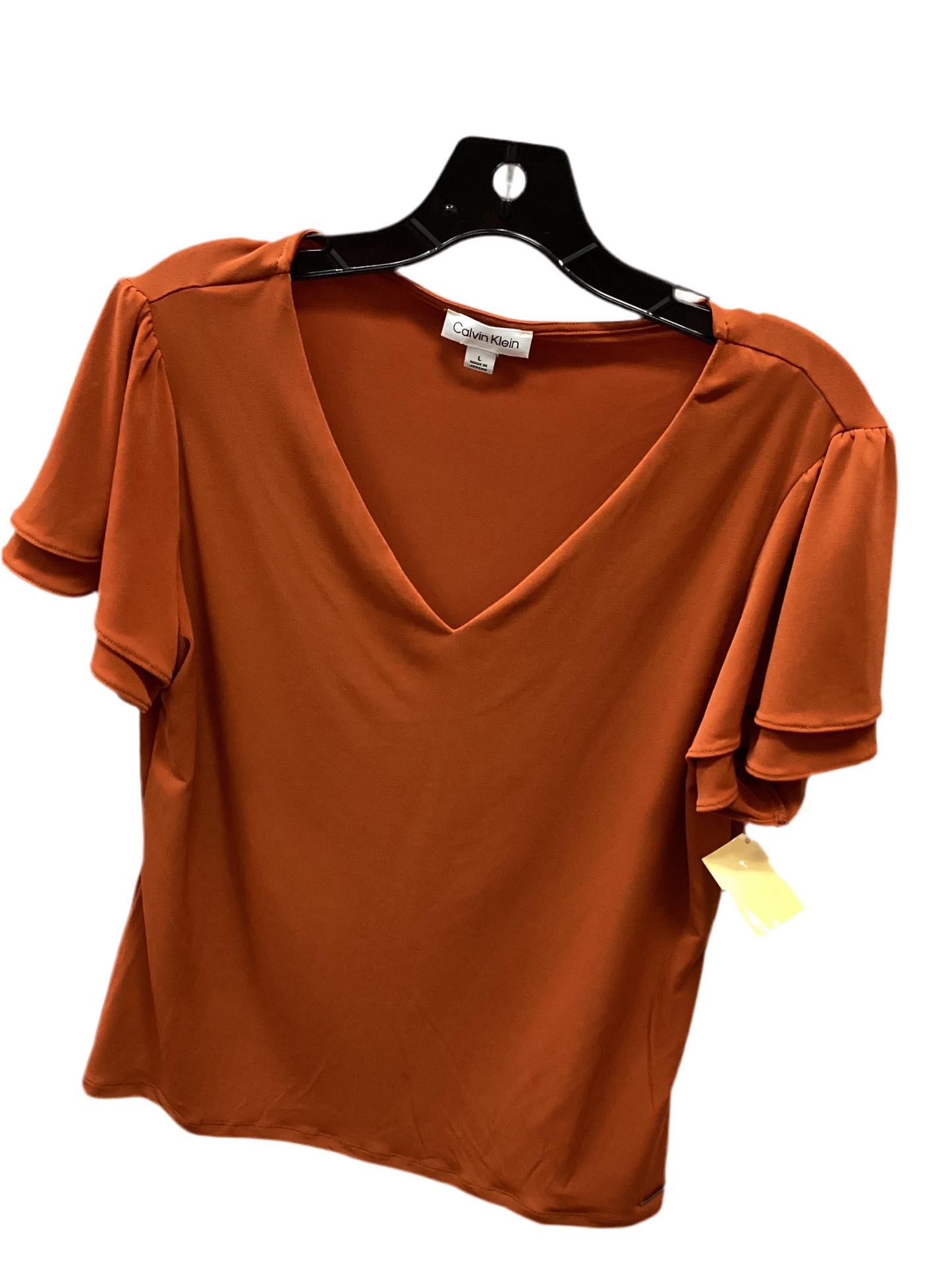 Top Ss By Calvin Klein In Orange, Size:L
