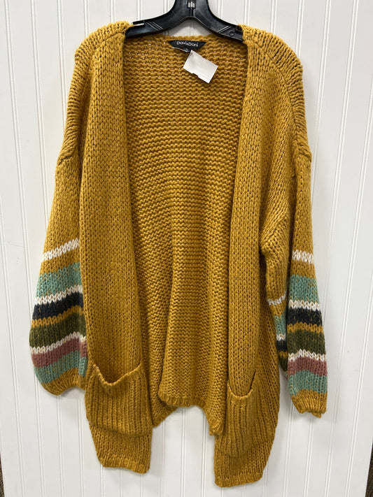 Sweater Cardigan By Davi & Dani In Yellow, Size:1X