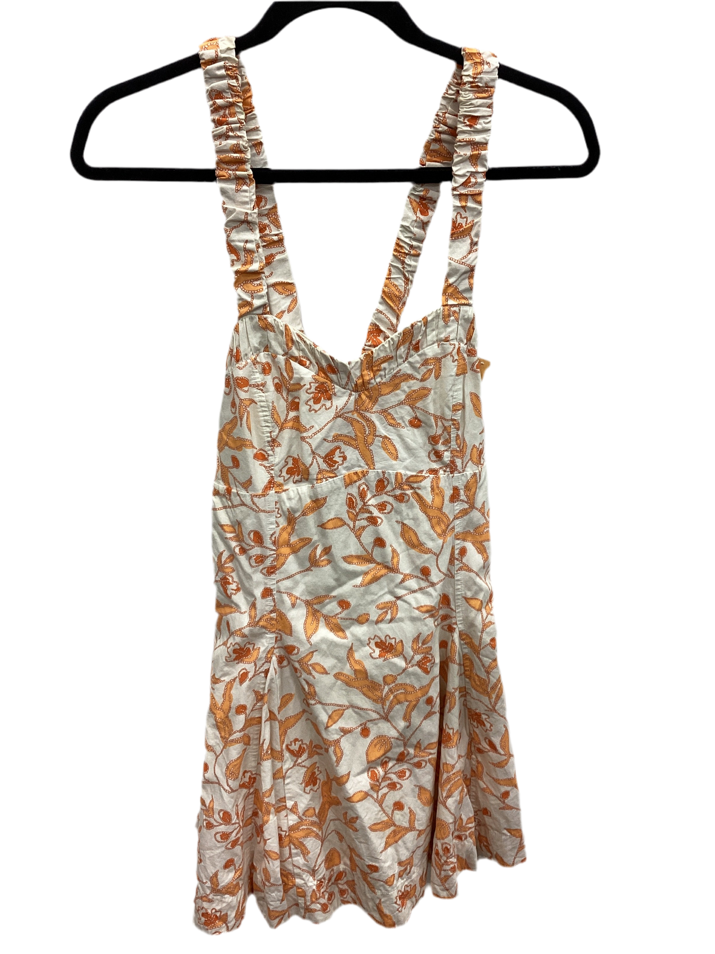 Dress Casual Short By Anthropologie In Cream & Orange, Size:S