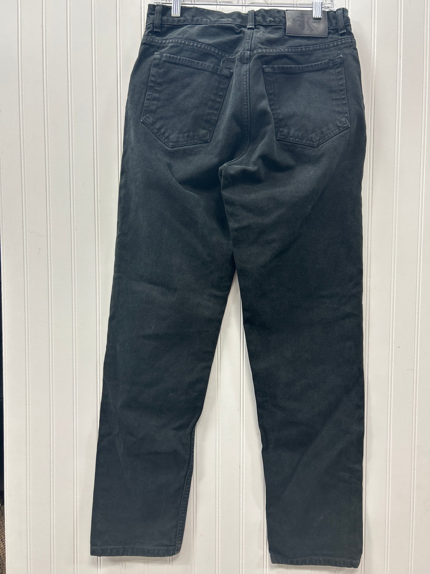 Jeans Straight By Calvin Klein In Black Denim, Size:12