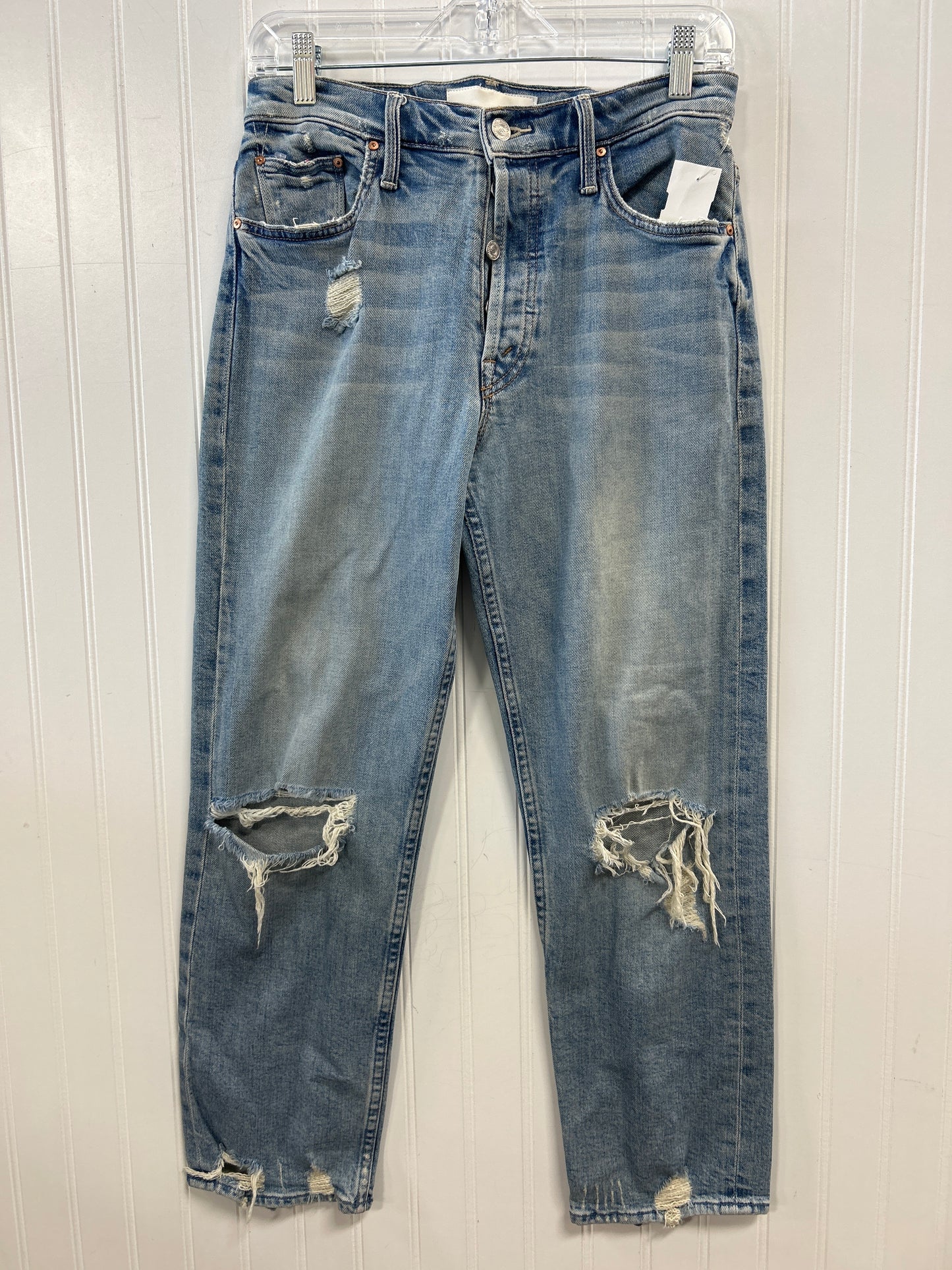 Jeans Straight By Mother In Blue Denim, Size:6