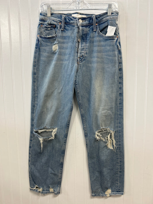 Jeans Straight By Mother In Blue Denim, Size:6