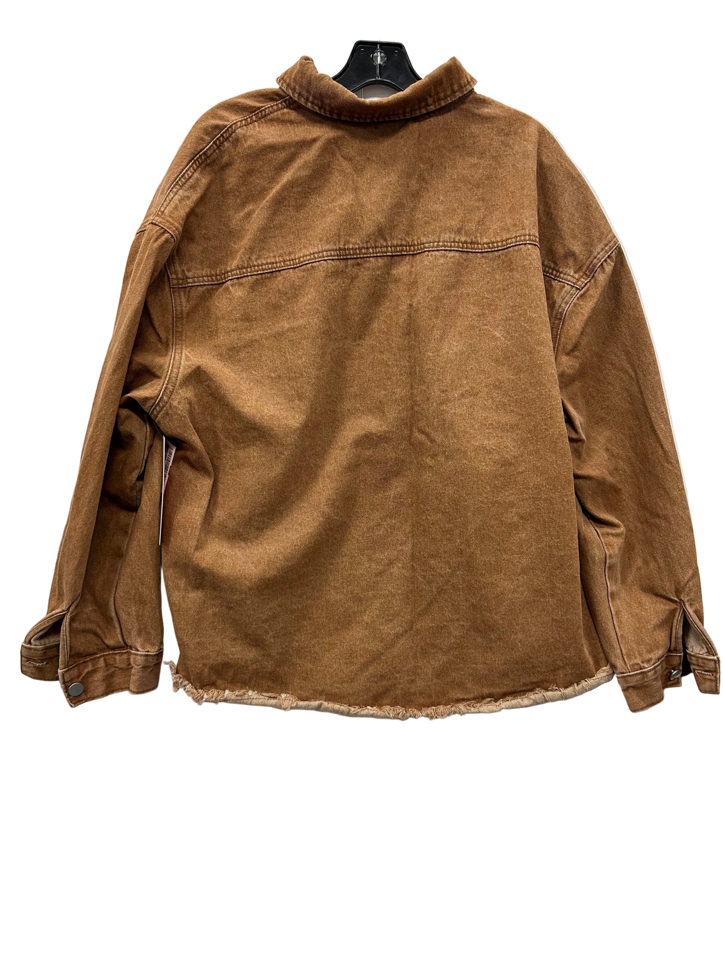 Jacket Denim By Zeagoo In Brown Denim, Size:2X