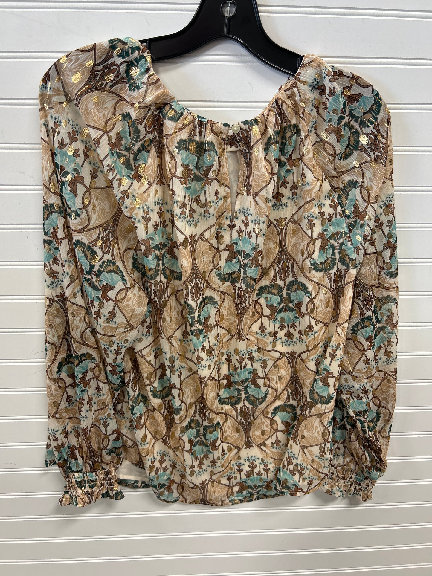 Top Ls By Loft In Cream & Tan, Size:L