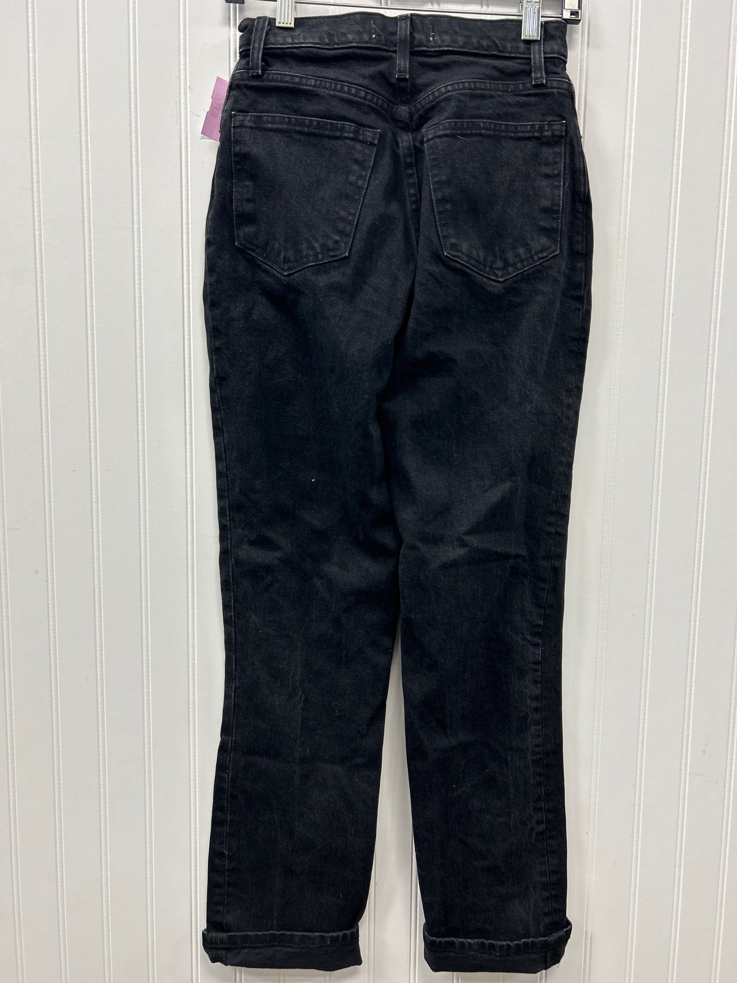 Jeans Straight By Abercrombie And Fitch In Black Denim, Size:0