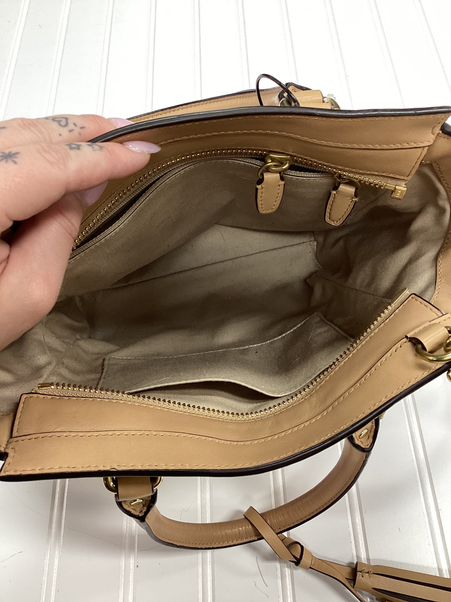 Handbag Designer By Coach In Tan, Size:Small