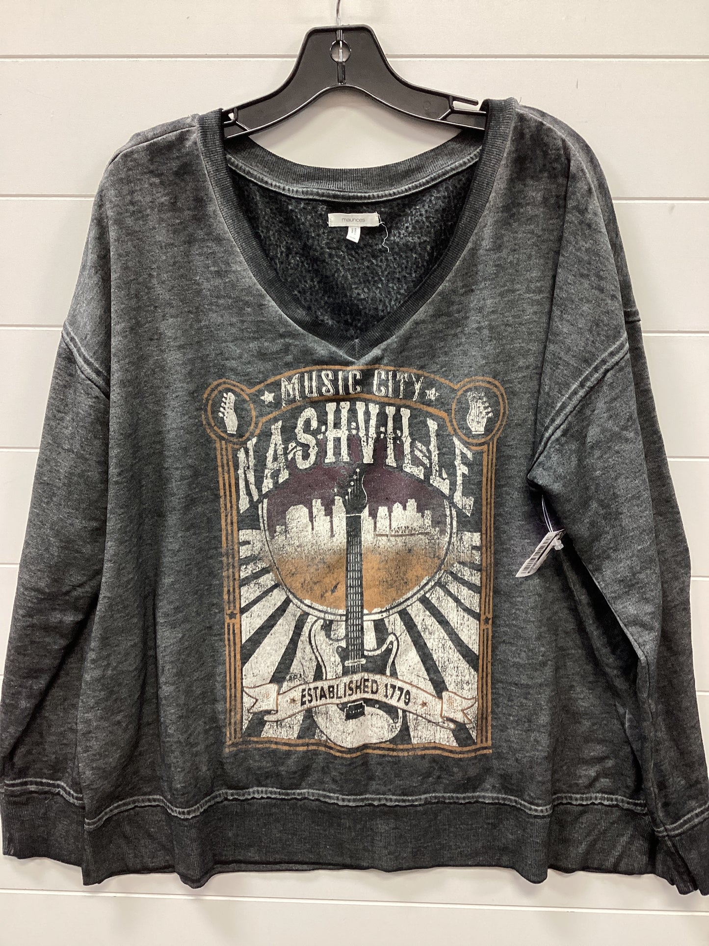 Top Ls By Maurices In Grey, Size:1X