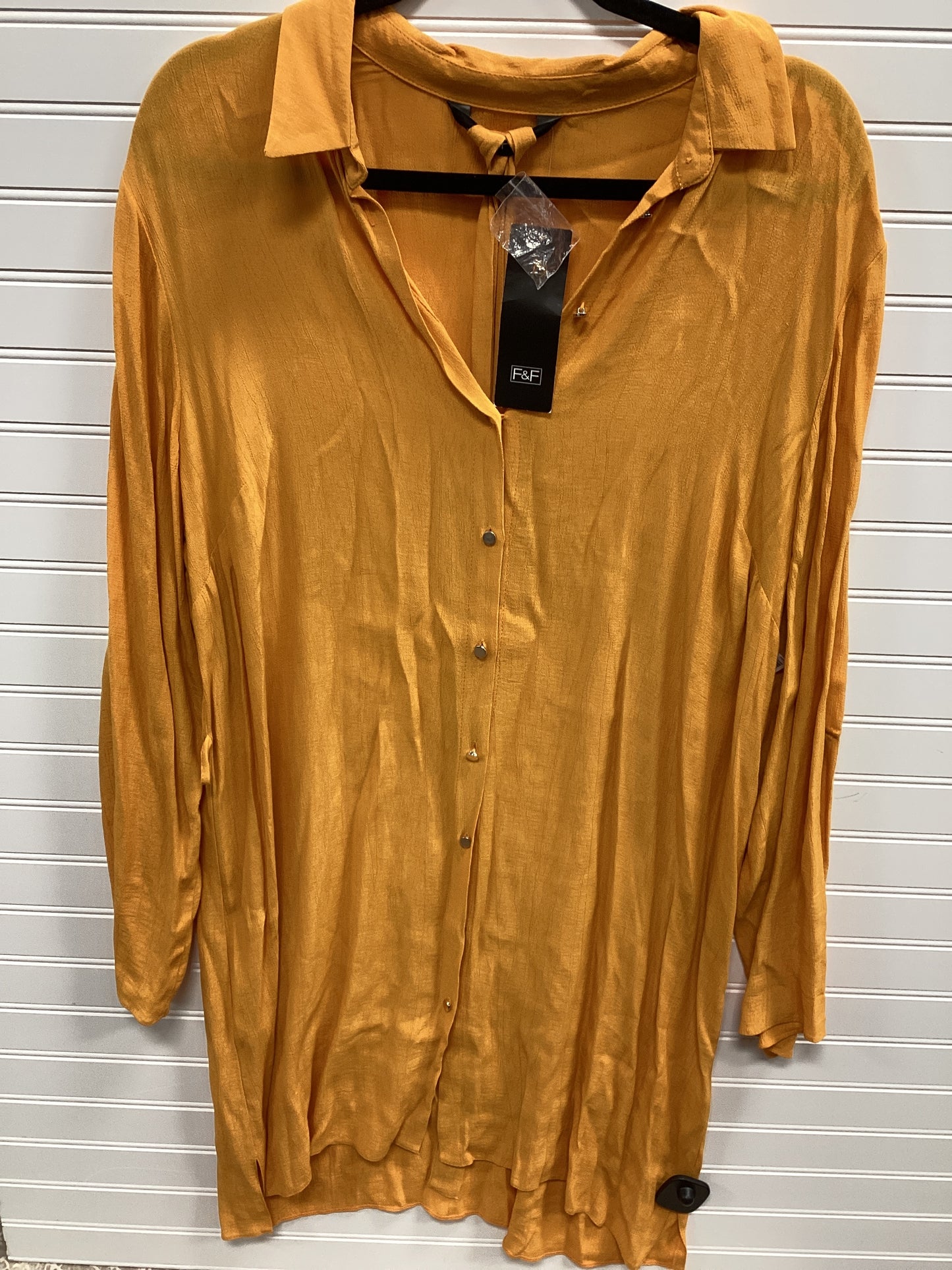 Dress Casual Midi By F&F In Yellow, Size:L