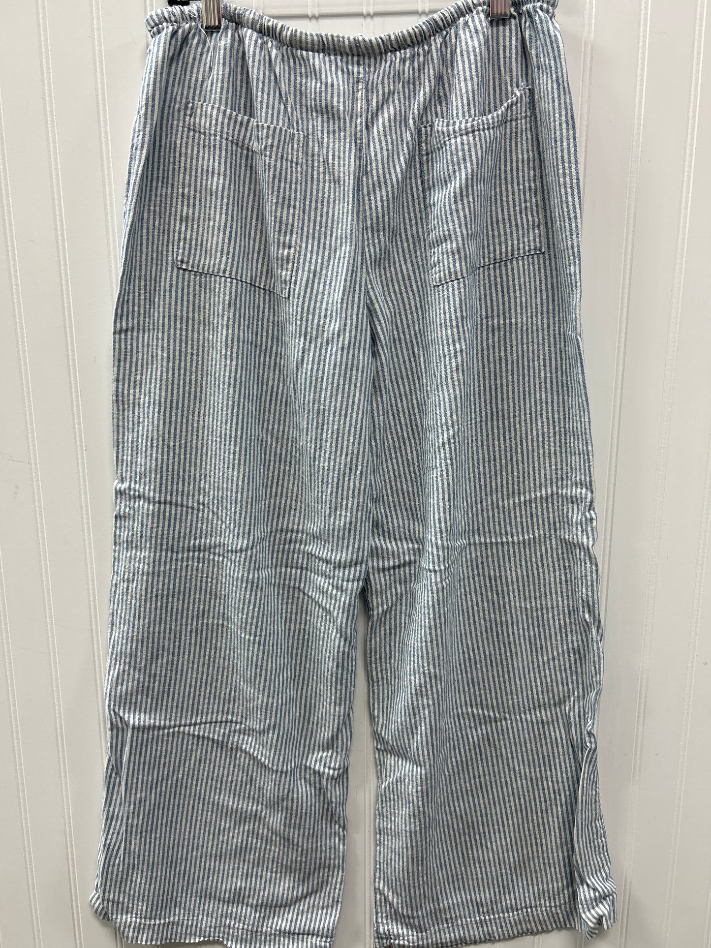 Pants Linen By Garage In Blue & White, Size:L