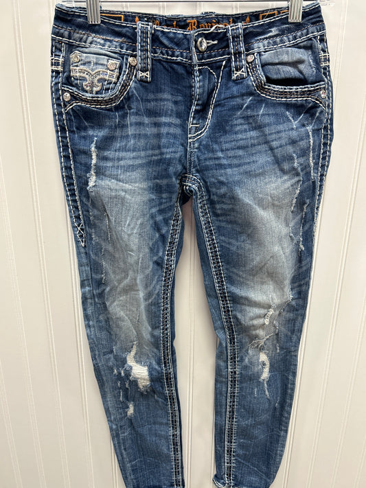 Jeans Skinny By Rock Revival In Blue Denim, Size:2