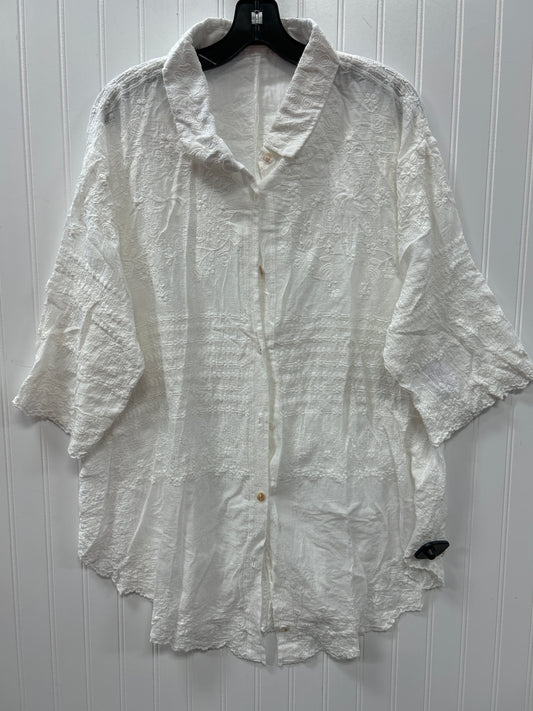 Blouse Ss By Solitaire In White, Size:1X