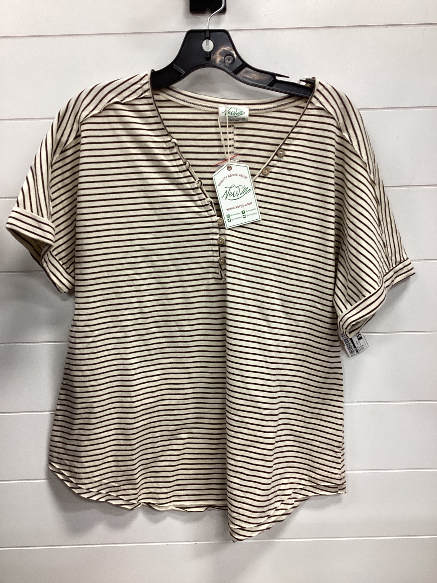 Top Ss By  Cmc In Brown & Cream, Size:M