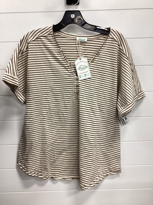 Top Ss By  Cmc In Brown & Cream, Size:M