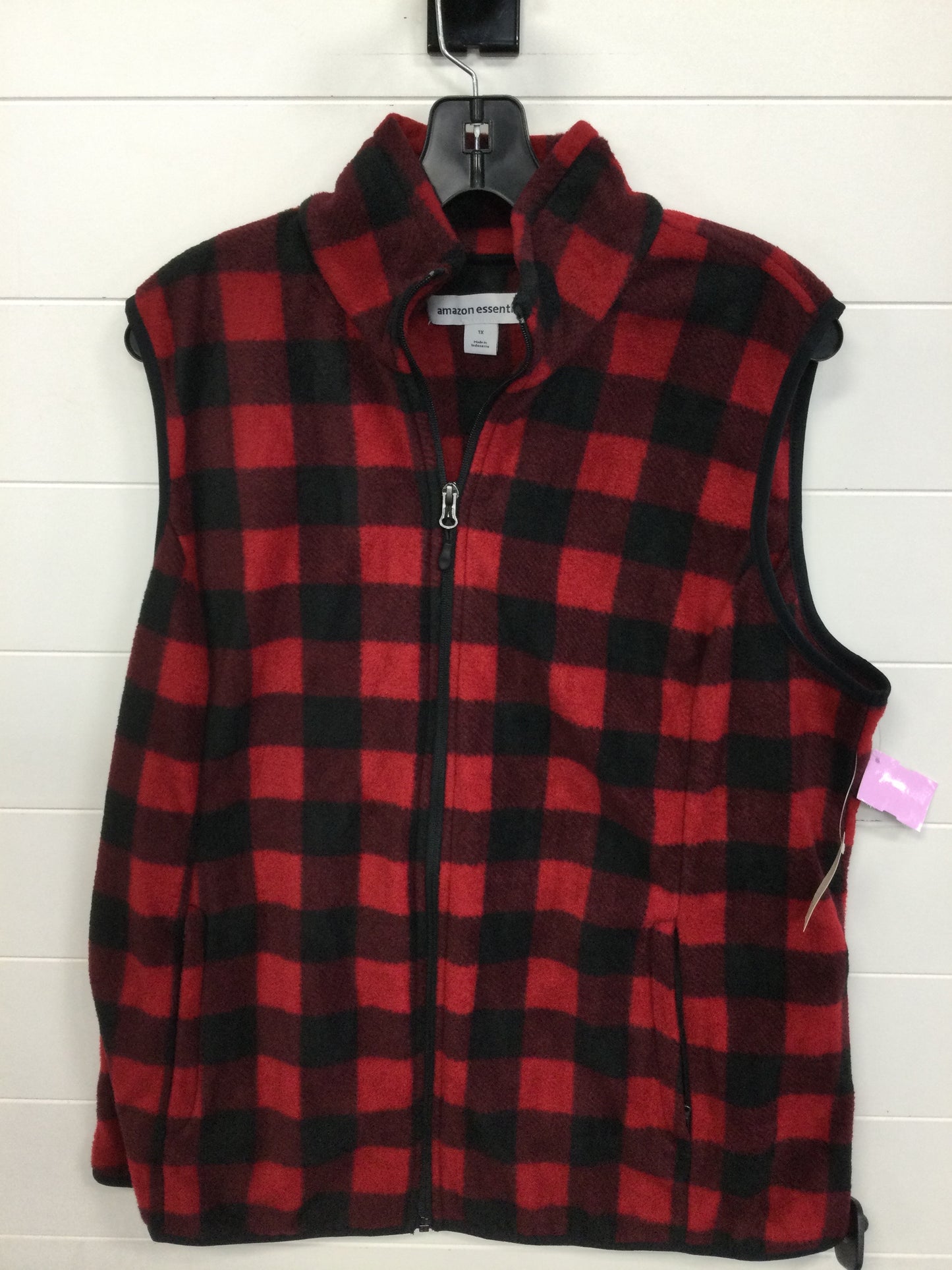 Vest Fleece By Amazon Essentials In Red, Size:1X