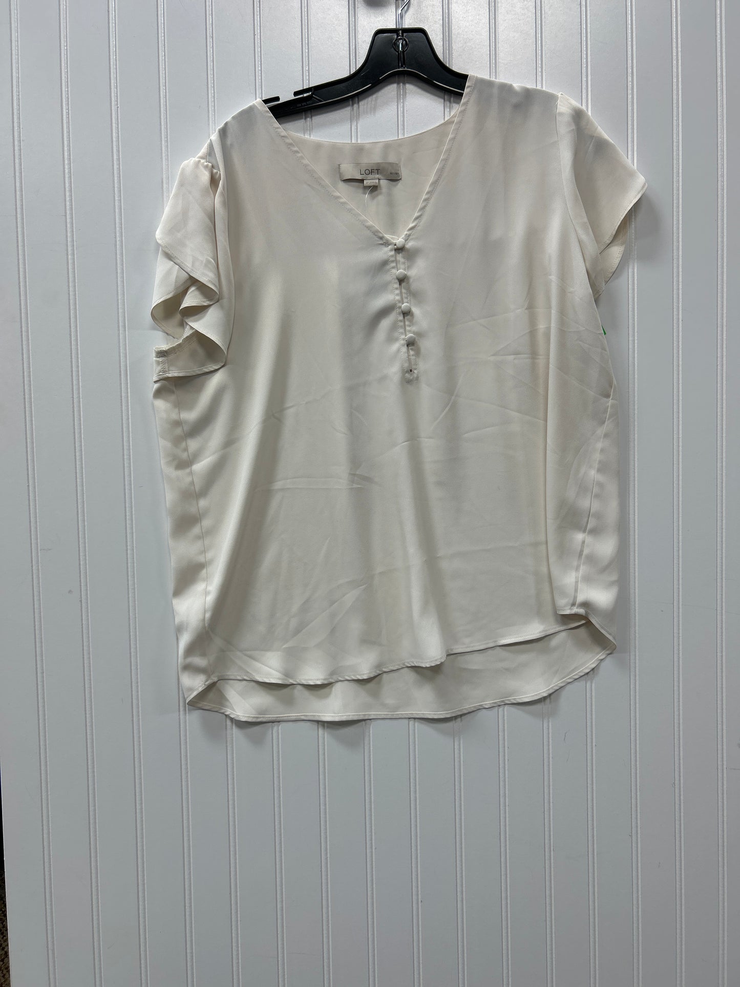 Top Ss By Loft In Cream, Size:Sp