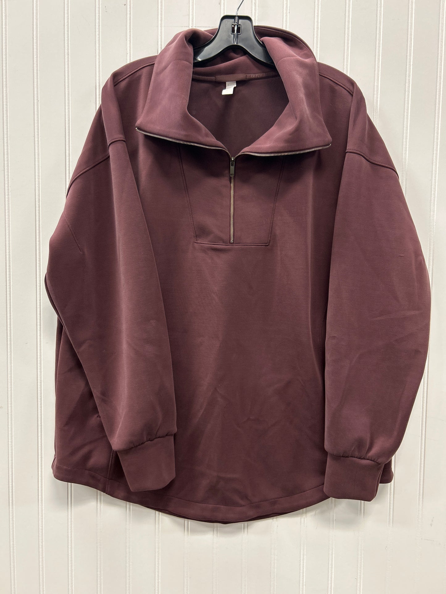 Athletic Sweatshirt Collar By Zella In Brown, Size:L