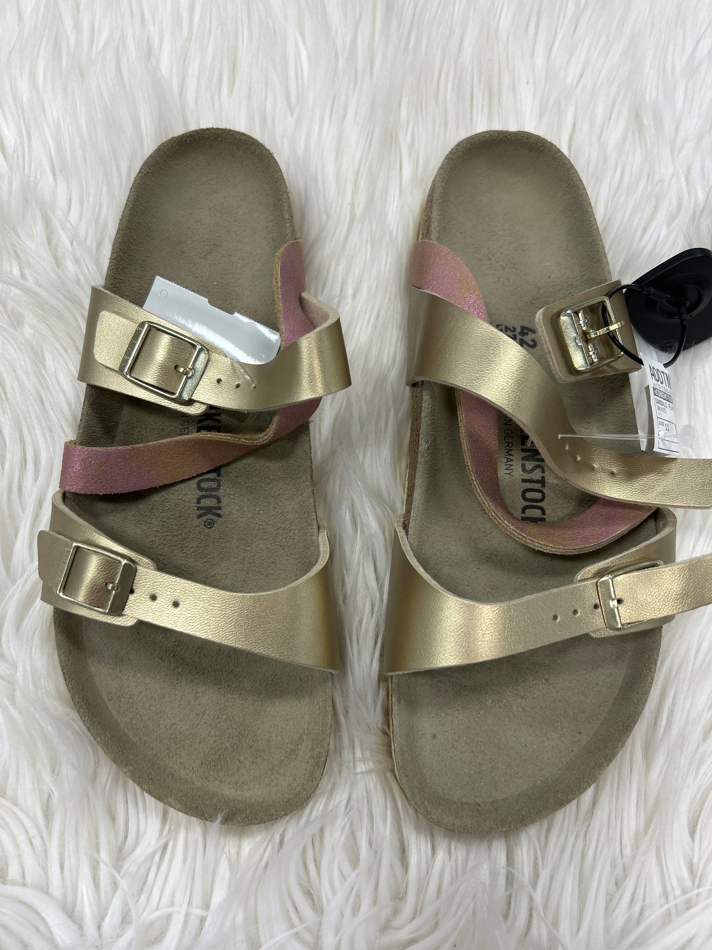 Sandals Flats By Birkenstock In Bronze, Size:11