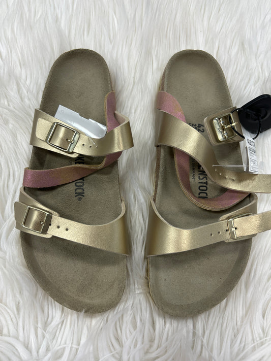 Sandals Flats By Birkenstock In Bronze, Size:11