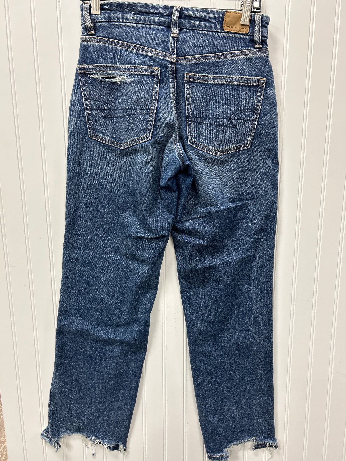Jeans Straight By American Eagle In Blue Denim, Size:2