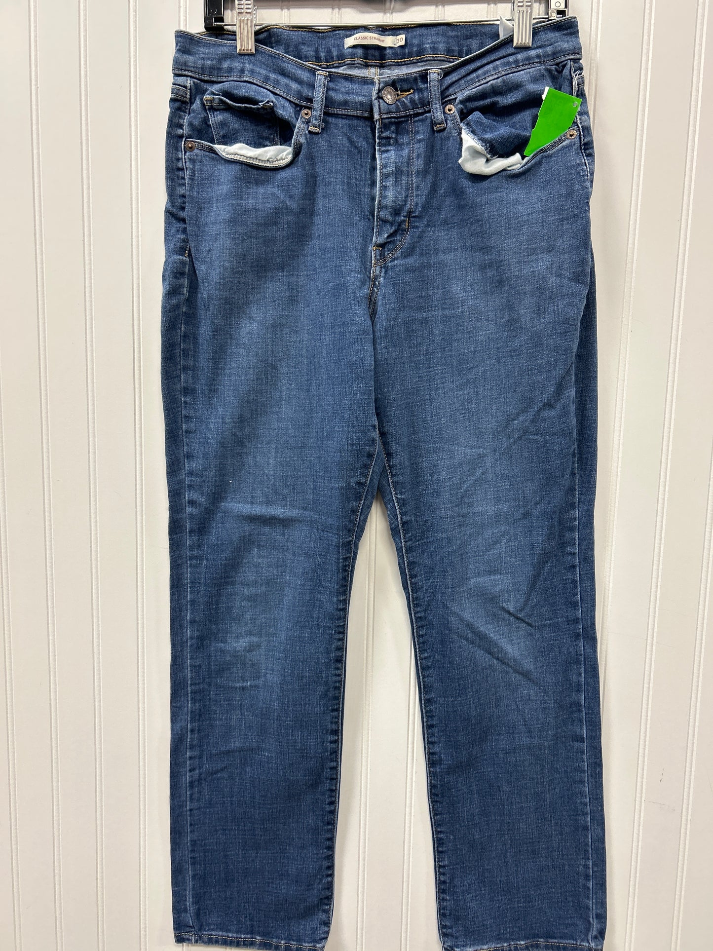 Jeans Straight By Levis In Blue Denim, Size:8