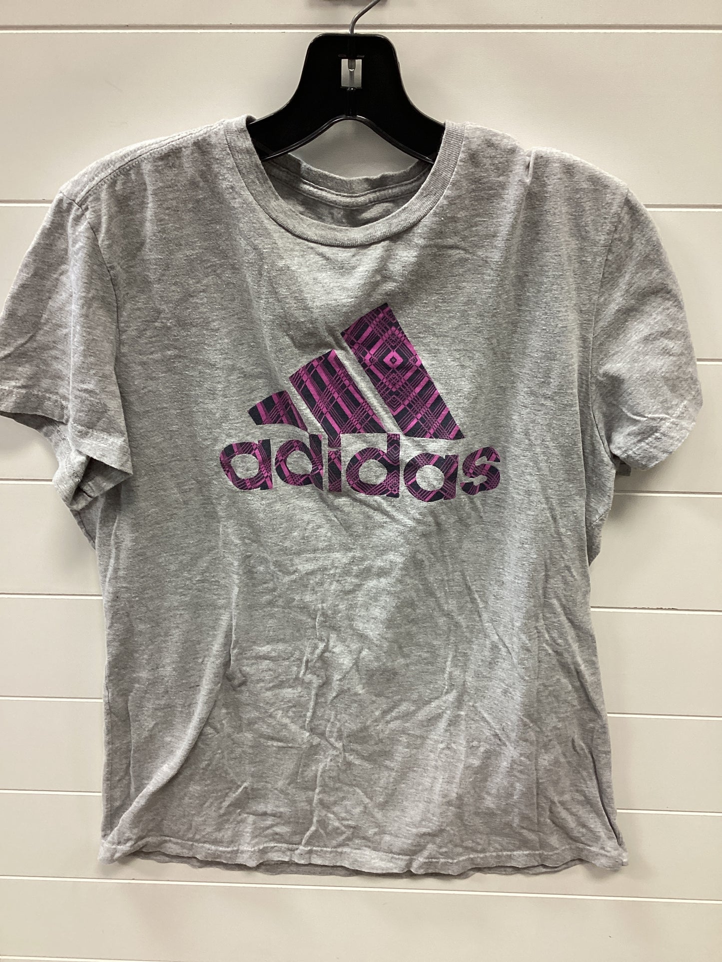 Athletic Top Ss By Adidas In Grey, Size:XL