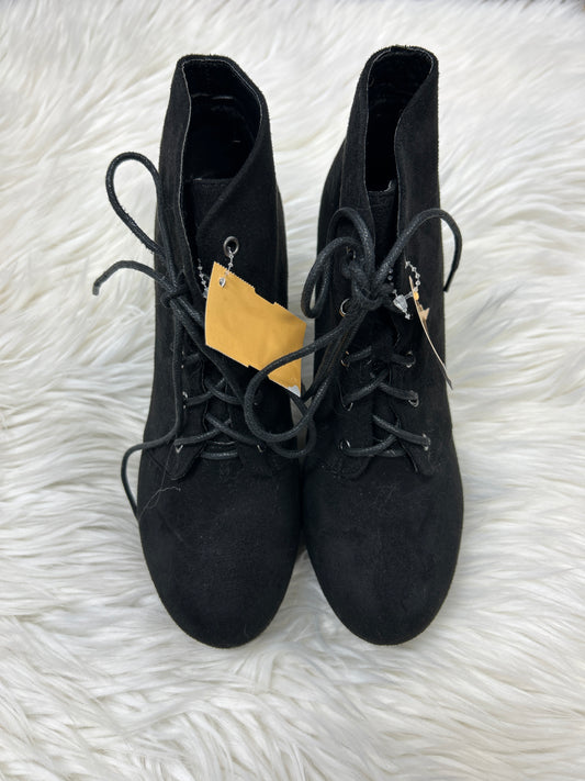 Boots Ankle Heels By Forever In Black, Size:8