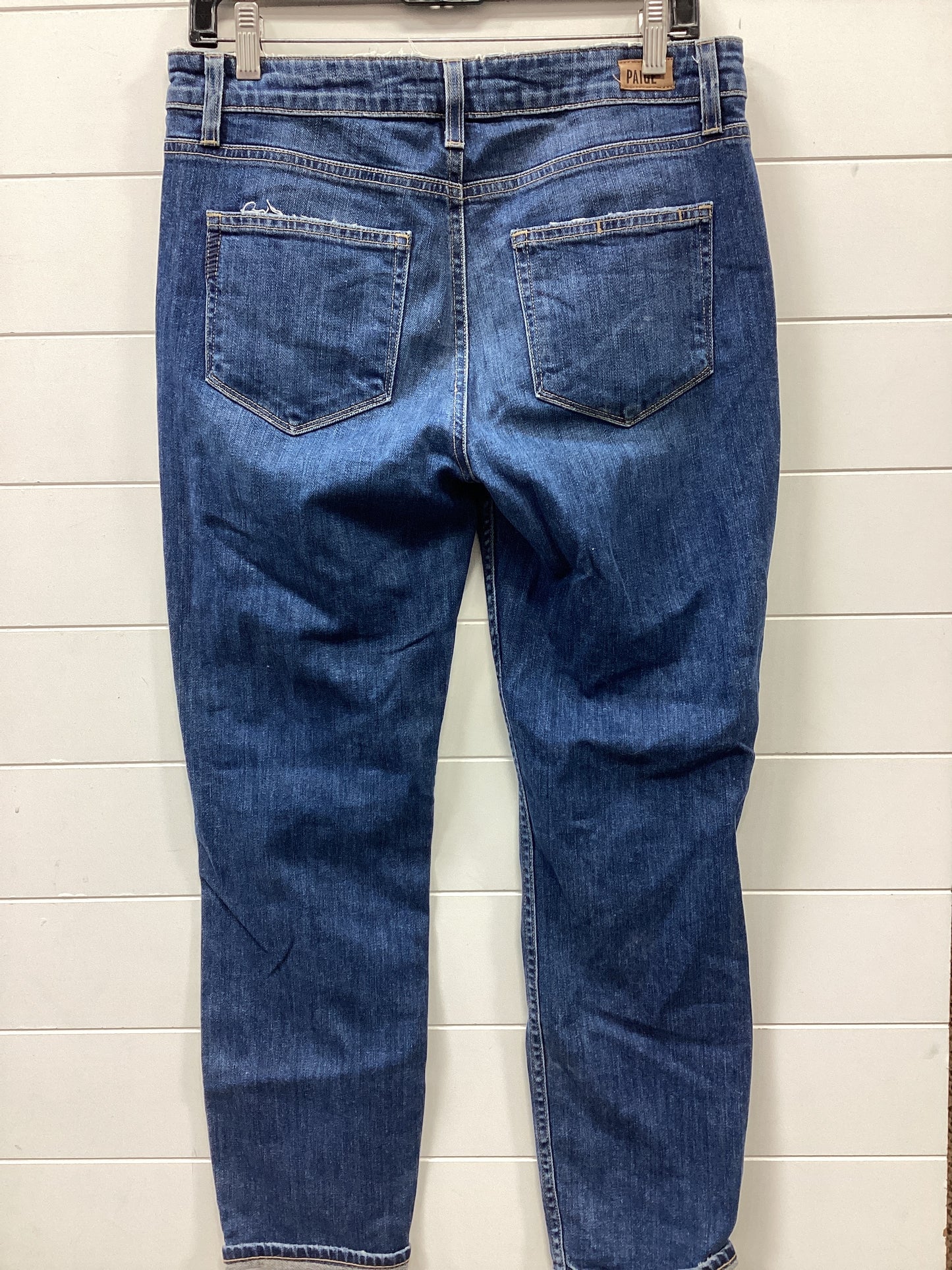 Jeans Straight By Paige In Blue Denim, Size:6