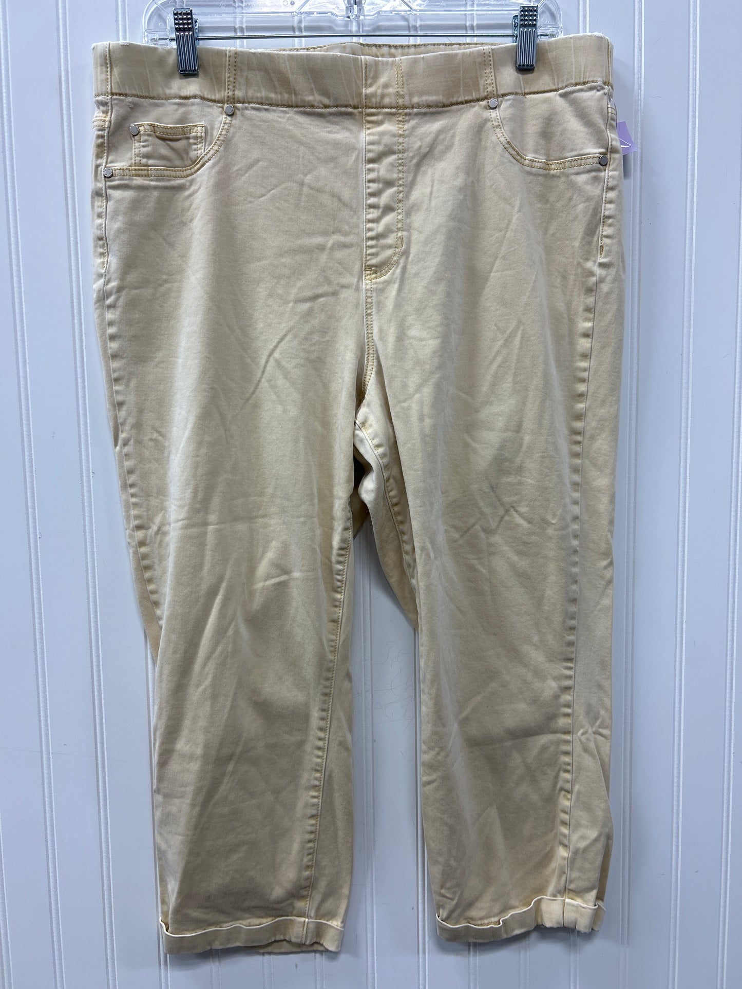 Capris By Liverpool In Cream, Size:16