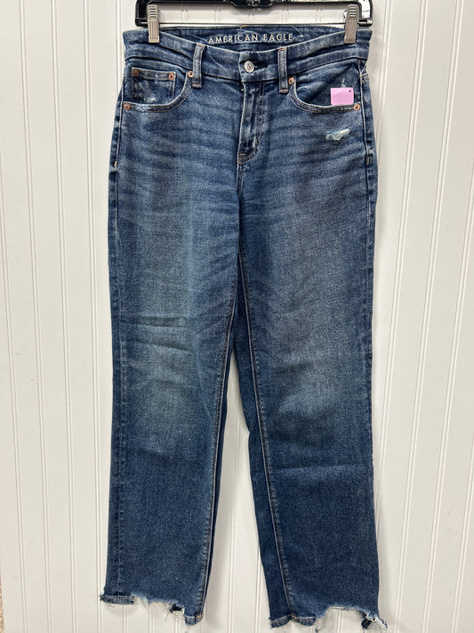 Jeans Straight By American Eagle In Blue Denim, Size:2