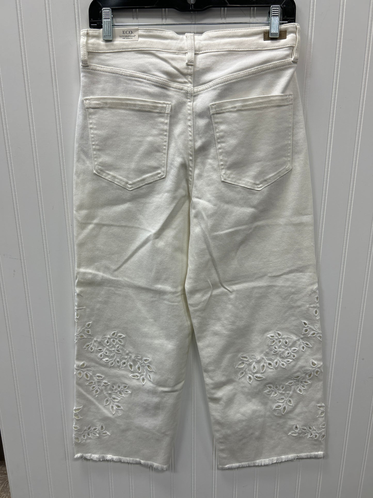 Jeans Straight By Liverpool In Cream Denim, Size:8