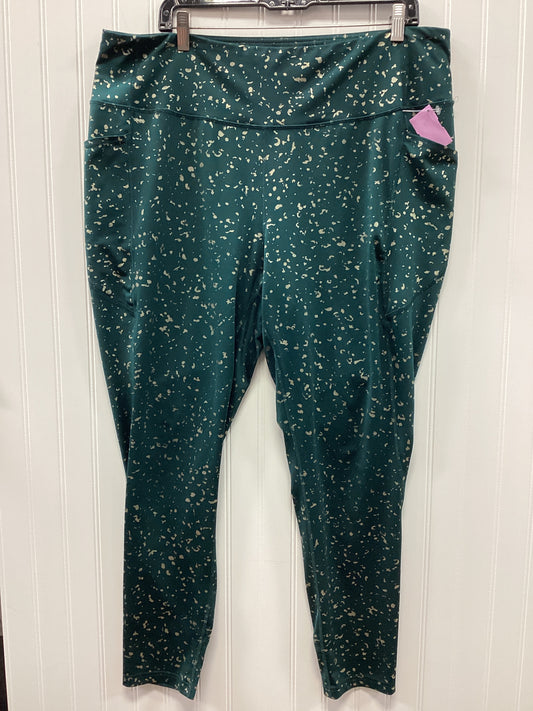 Athletic Leggings By Tek Gear In Green, Size:2X