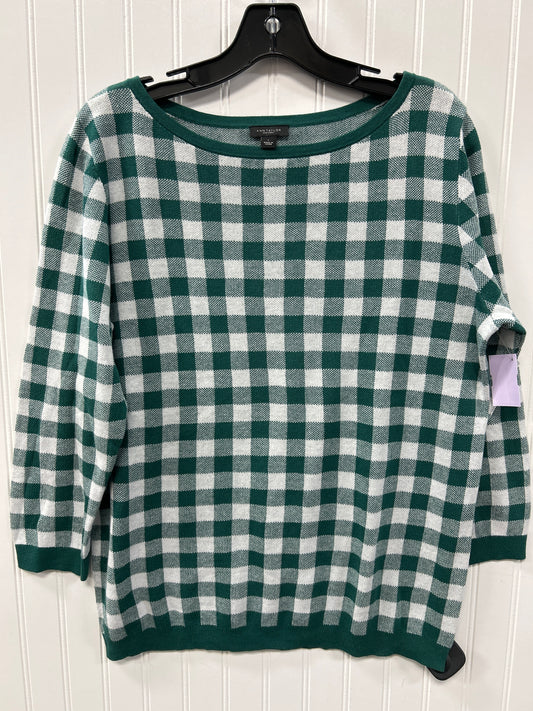Top Ls By Ann Taylor In Green & White, Size:L