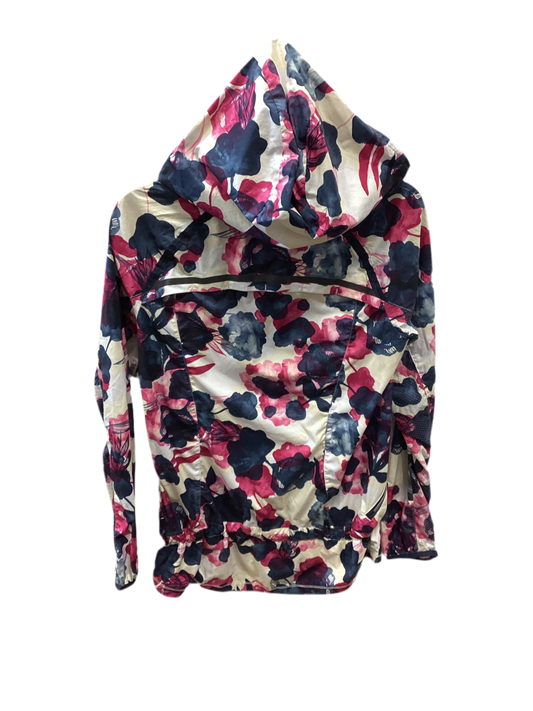 Athletic Jacket By Lululemon In Floral Print, Size:8