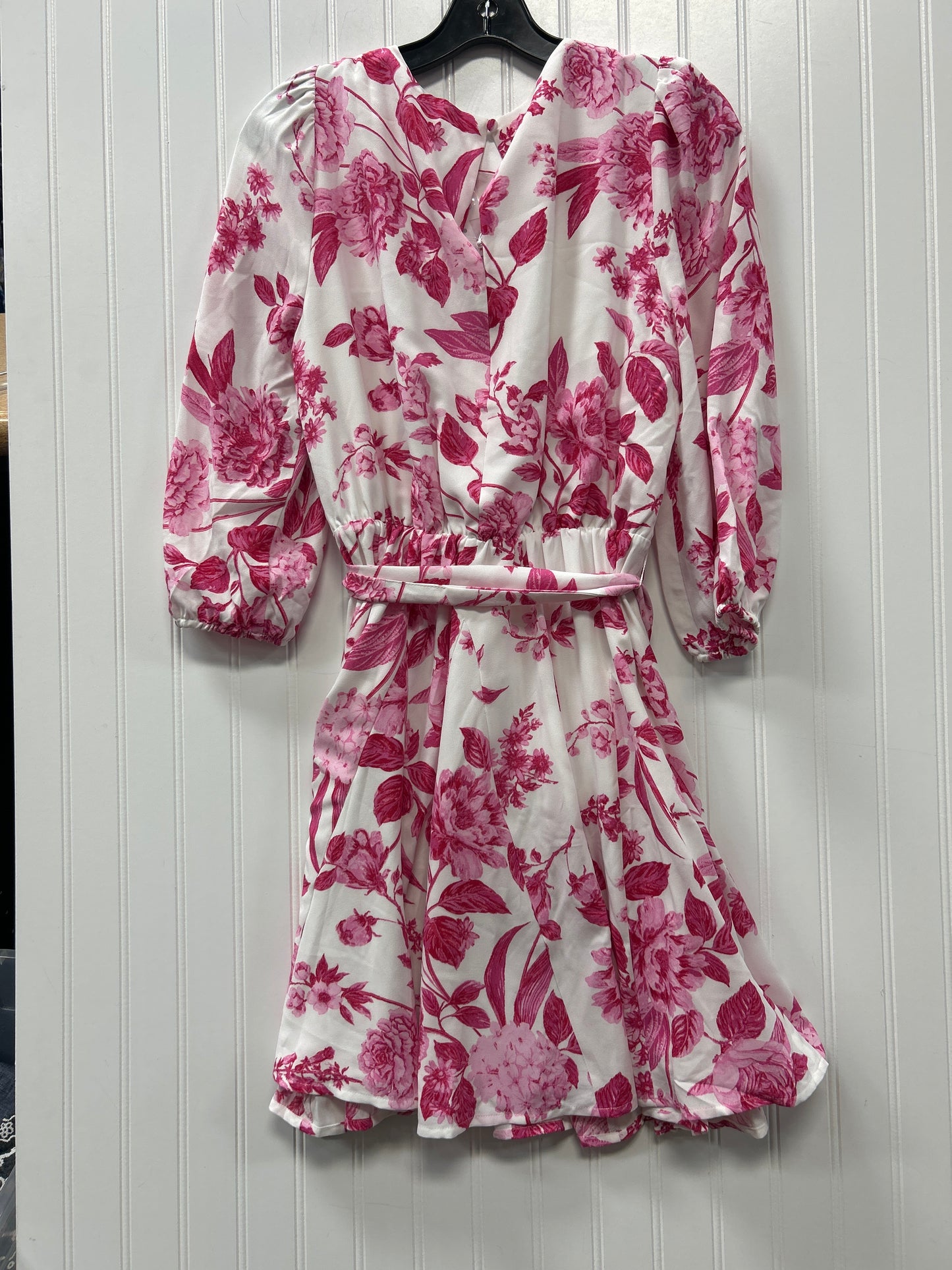 Dress Casual Midi By Sugar Lips In Pink & White, Size:M