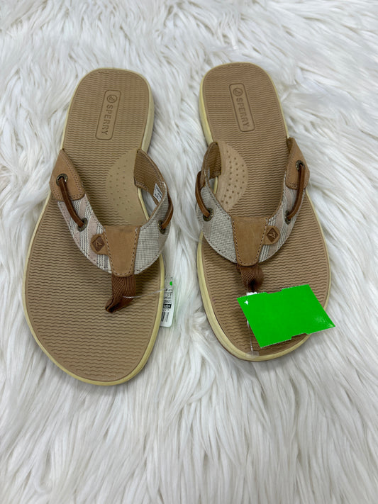 Sandals Flip Flops By Sperry In Brown, Size:8.5