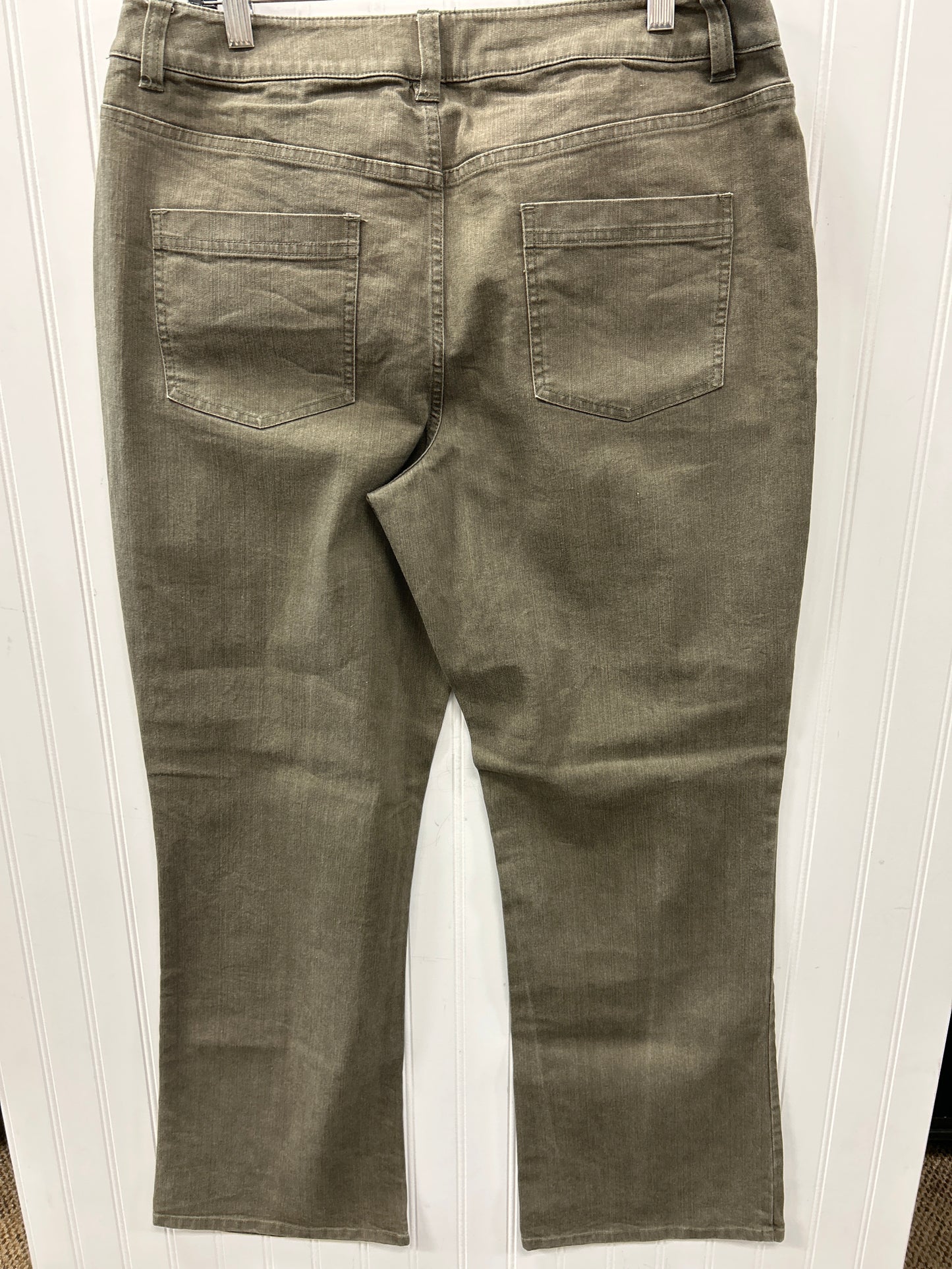 Jeans Straight By Christopher And Banks In Green Denim, Size:12