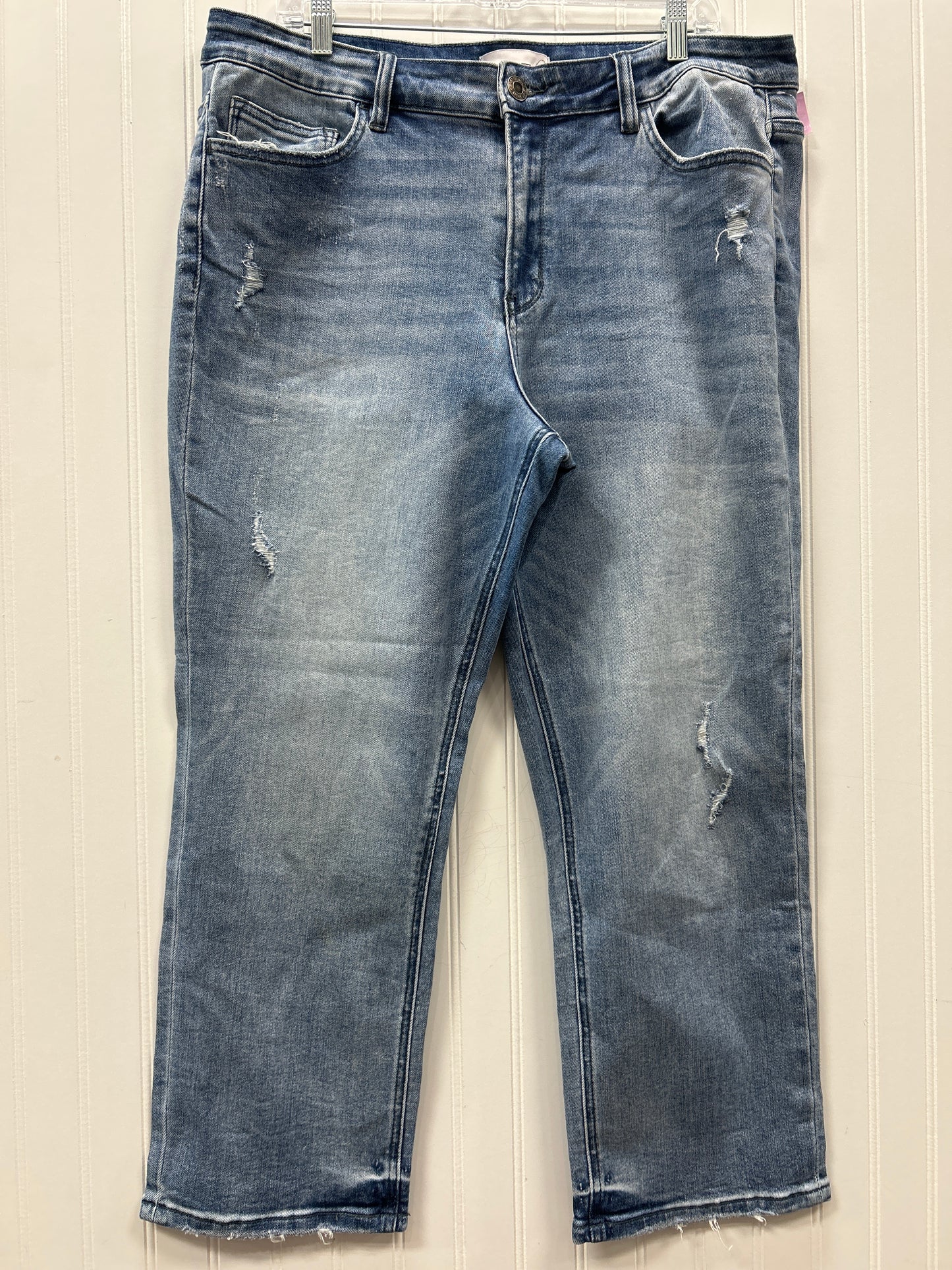 Jeans Cropped By Vervet In Blue Denim, Size:14