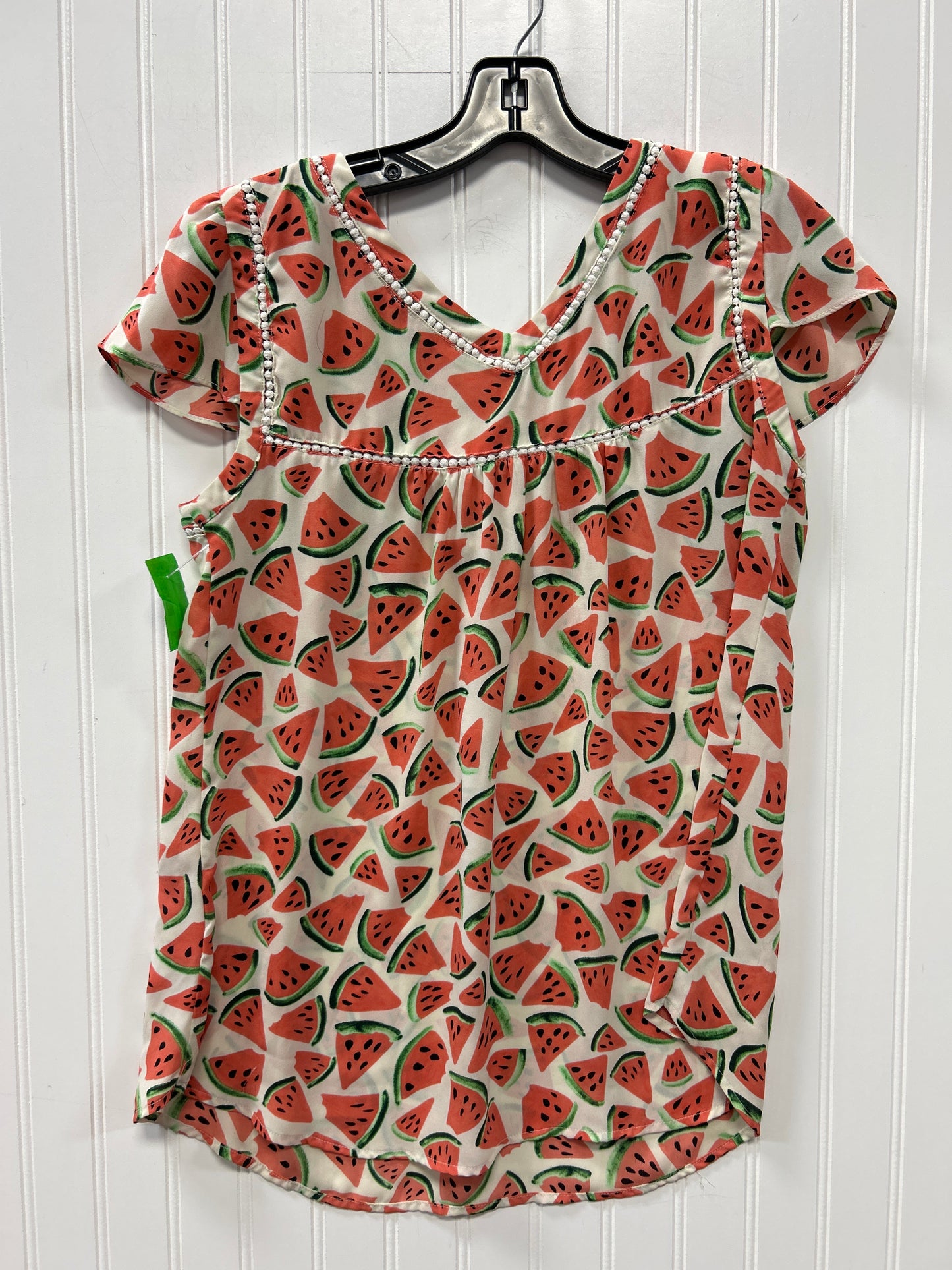 Top Ss By Maeve In Cream & Pink, Size:6