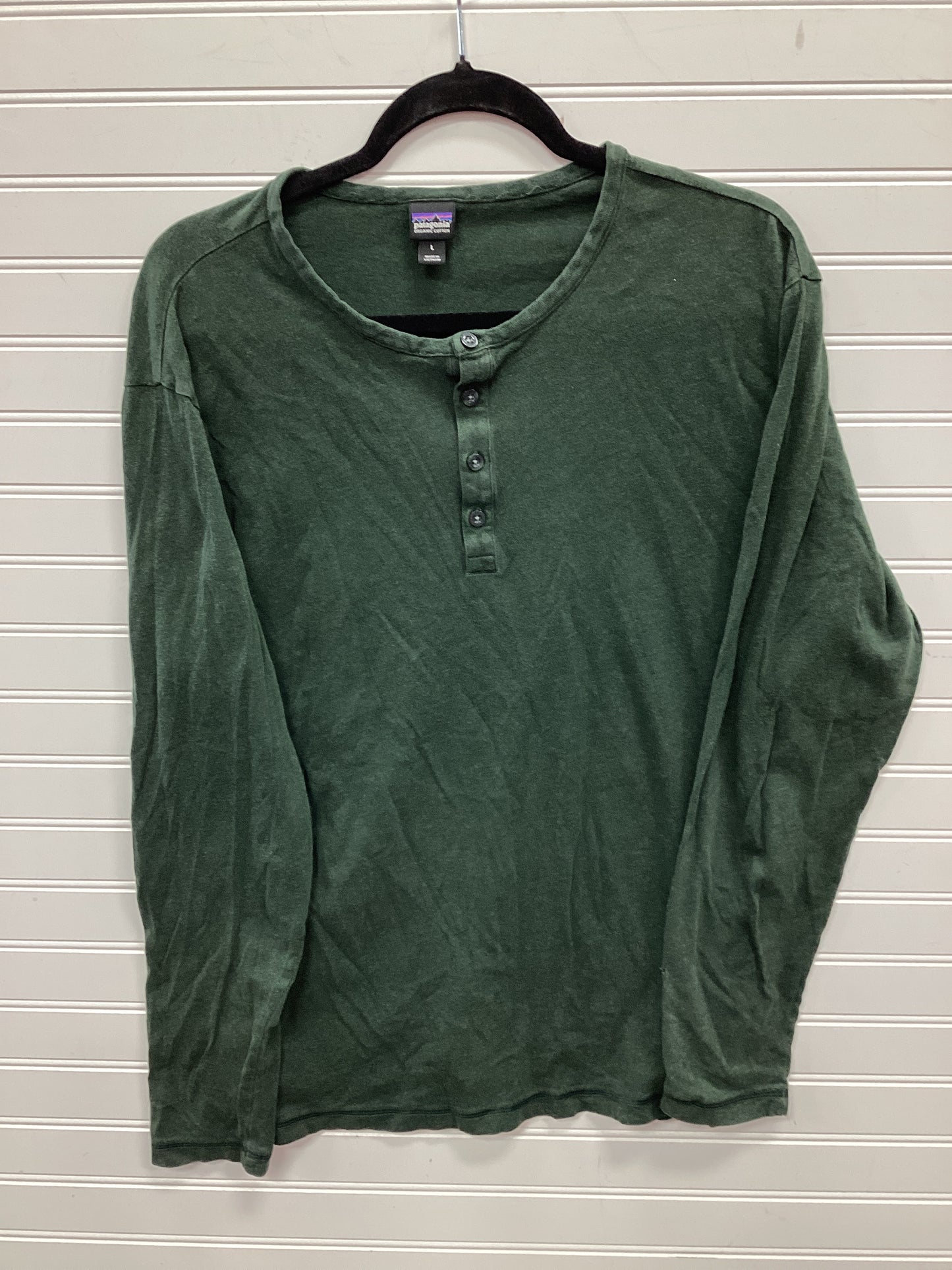 Athletic Top Ls Collar By Patagonia In Green, Size:L
