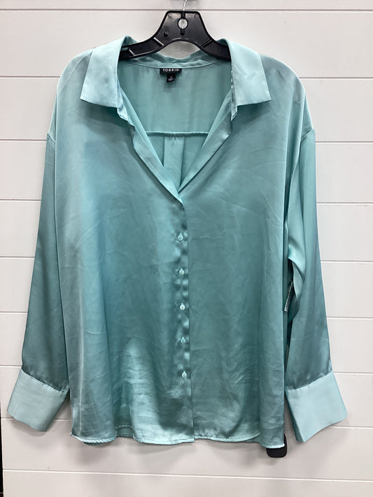 Blouse Ls By Torrid In Teal, Size:2X