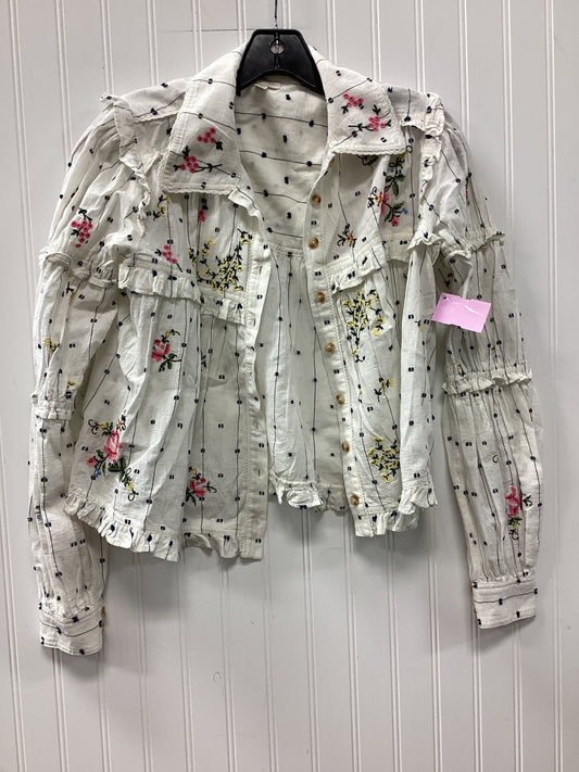 Blouse Ls By Pilcro In White, Size:Xxs