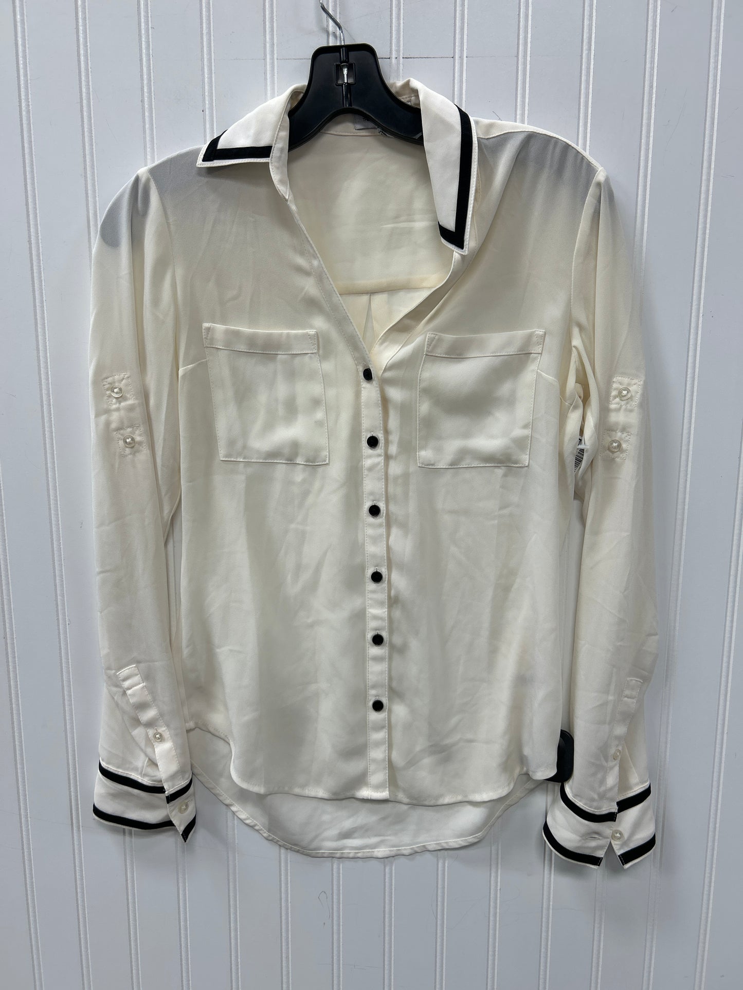 Blouse Ls By Express In Cream, Size:Xxs