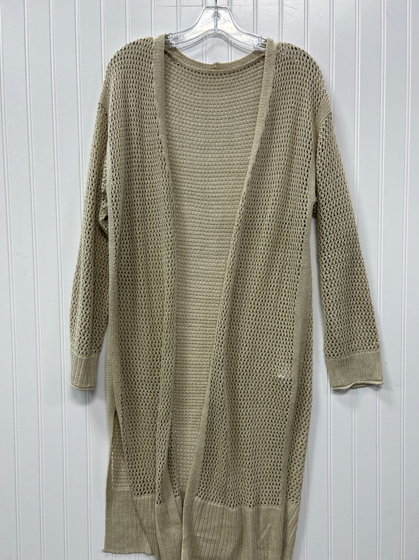 Sweater Cardigan By Clothes Mentor In Tan, Size:L