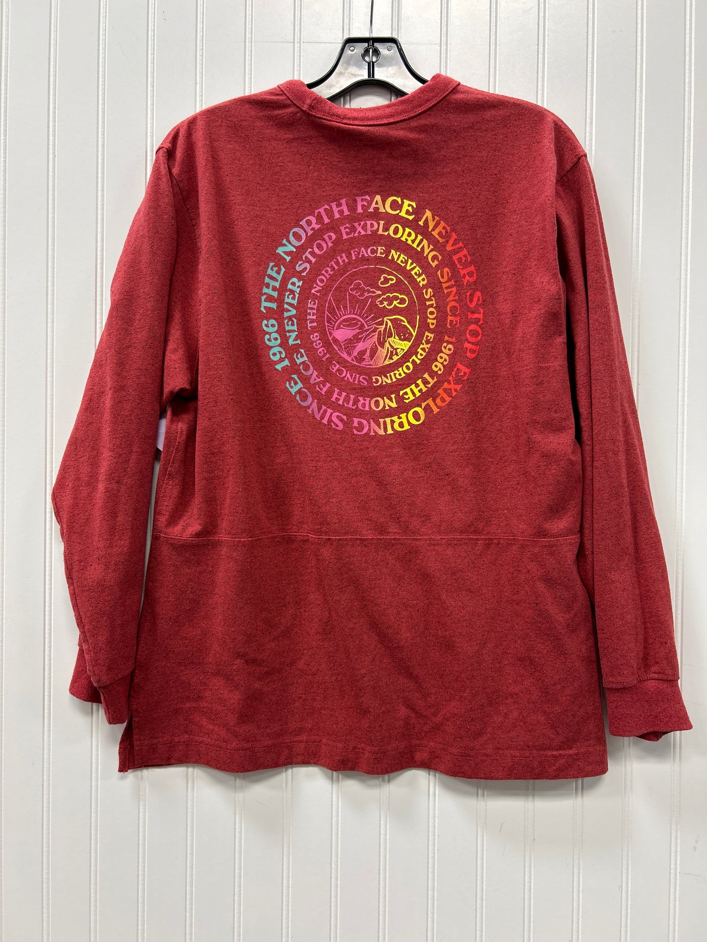Athletic Top Ls Crewneck By The North Face In Red, Size:L