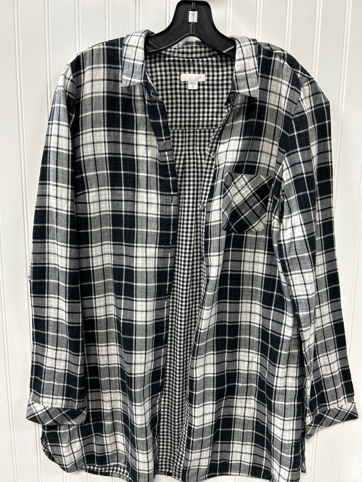 Top Ls By J. Jill In Plaid Pattern, Size:M